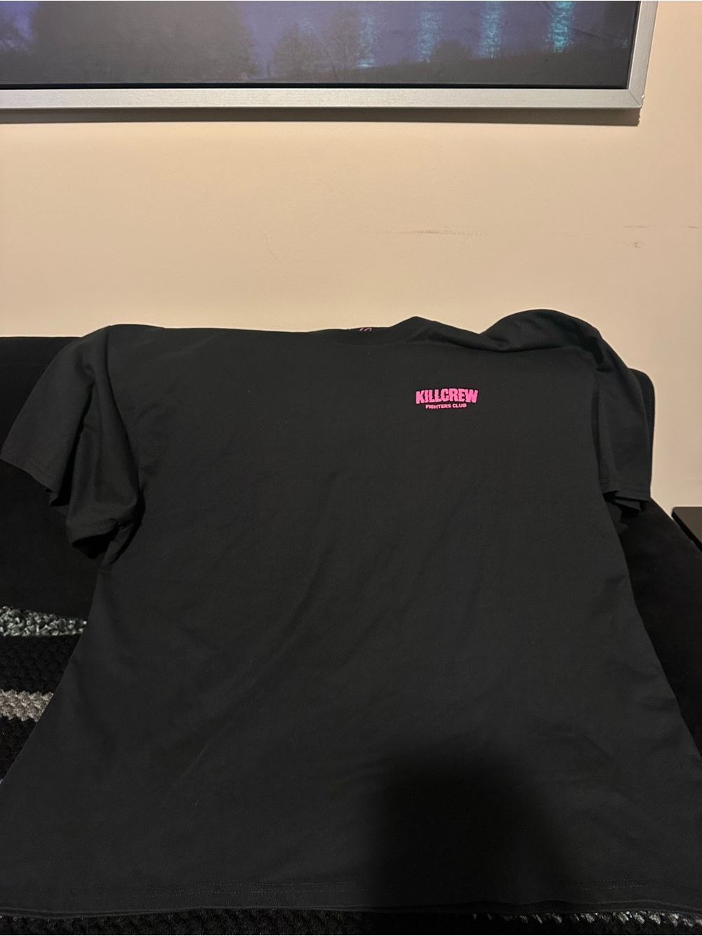 Kill Crew Black Short Sleeve Tee with Pink Logo